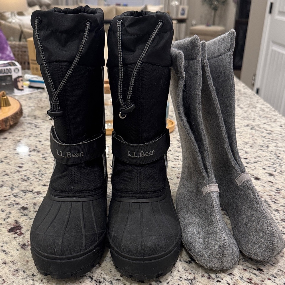 L.L. Bean Kids Black and Gray Boots
